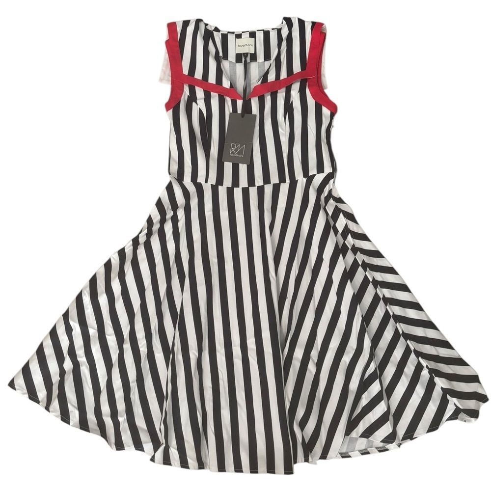 NWT Navy Blue/ Red/White fit & flair Sailor Moon dress-size SM